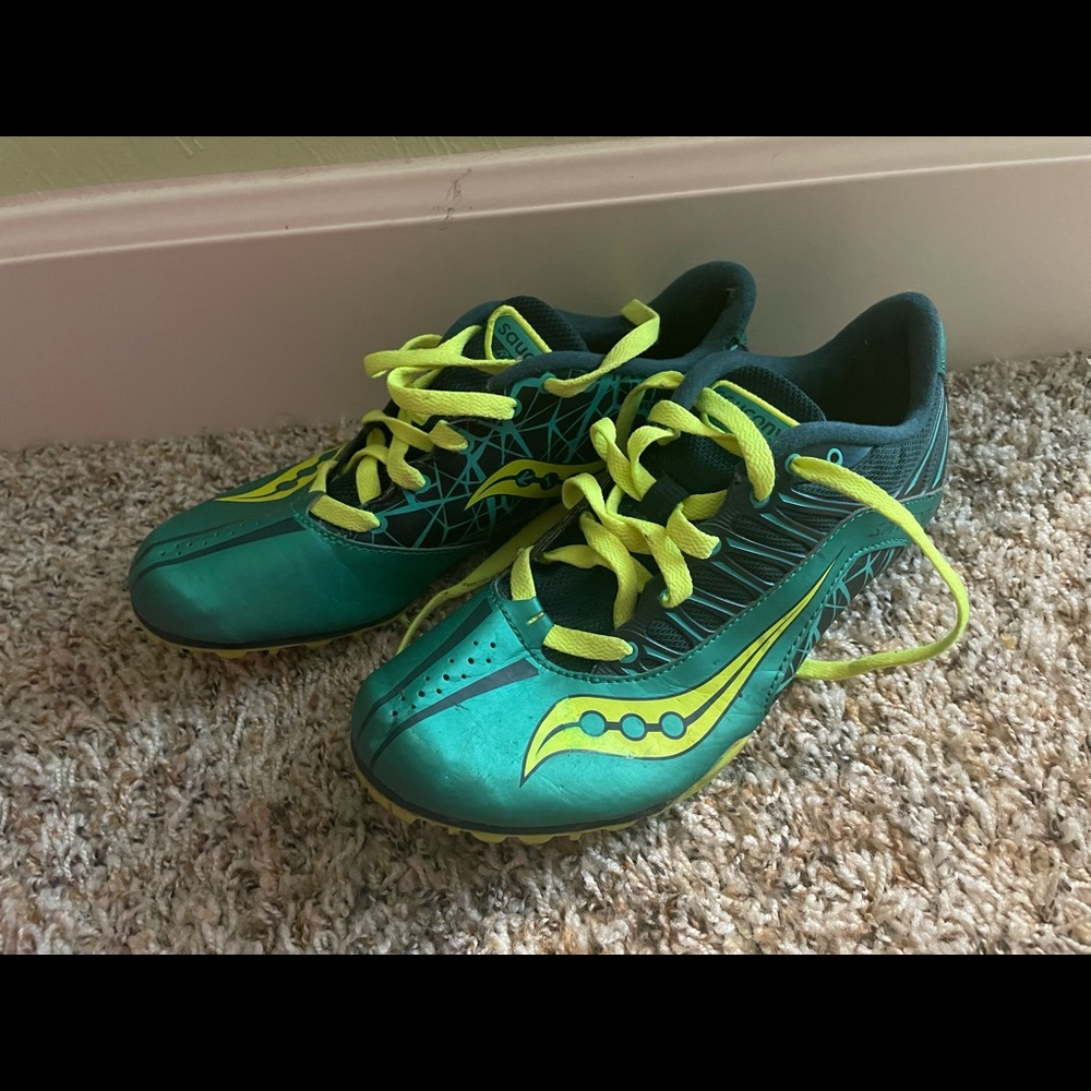Saucony Women's Teal and Neon Yellow Running Shoes